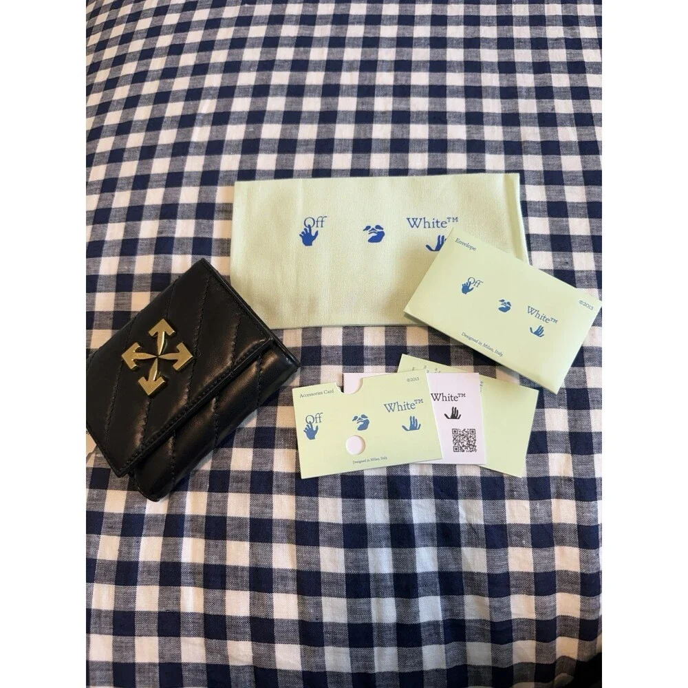 Authentic Off-White Jackhammer French Leather Black Wallet *NEW WITH FLAW* - Picture 6 of 11